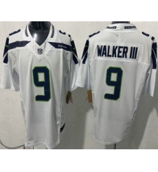 Men's Seattle Seahawks #9 Kenneth Walker III Limited White FUSE Vapor Jersey