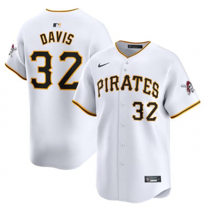 Men's Pittsburgh Pirates #32 Henry Davis White Home Limited Baseball Stitched Jersey