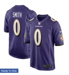 Men's Nike Baltimore Ravens #0 Roquan Smith Purple Team Limited Jersey