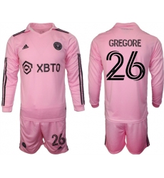 Men's Inter Miami CF #26 Gregore 2023-24 Pink Home Soccer Jersey Suit