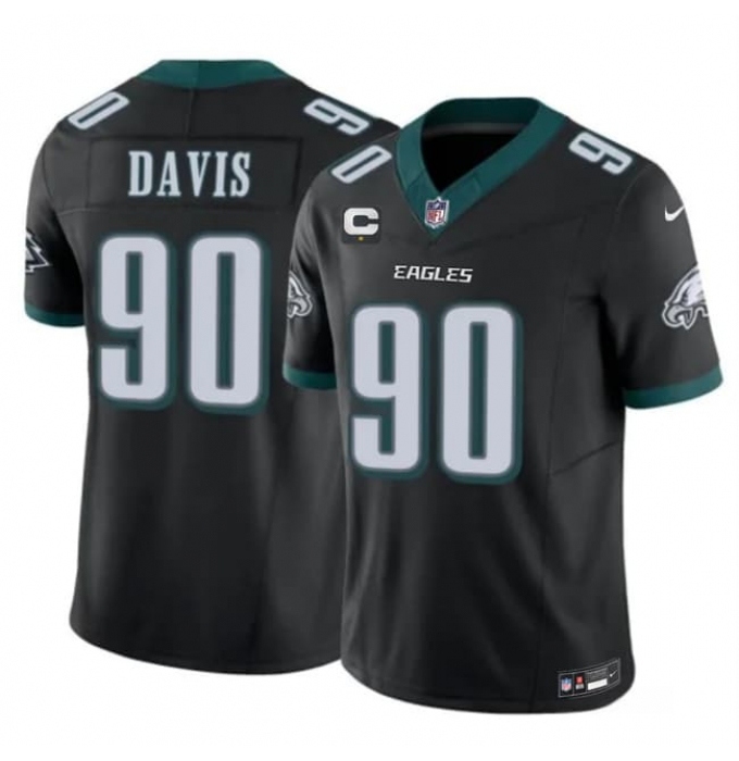 Men's Philadelphia Eagles #90 Jordan Davis Black 2026 F.U.S.E. 1-Star C Vapor Untouchable Limited Football Stitched Jersey