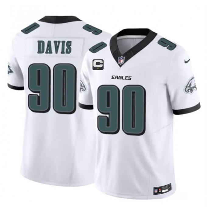 Men's Philadelphia Eagles #90 Jordan Davis White 2026 F.U.S.E. 1-Star C Vapor Untouchable Limited Football Stitched Jersey