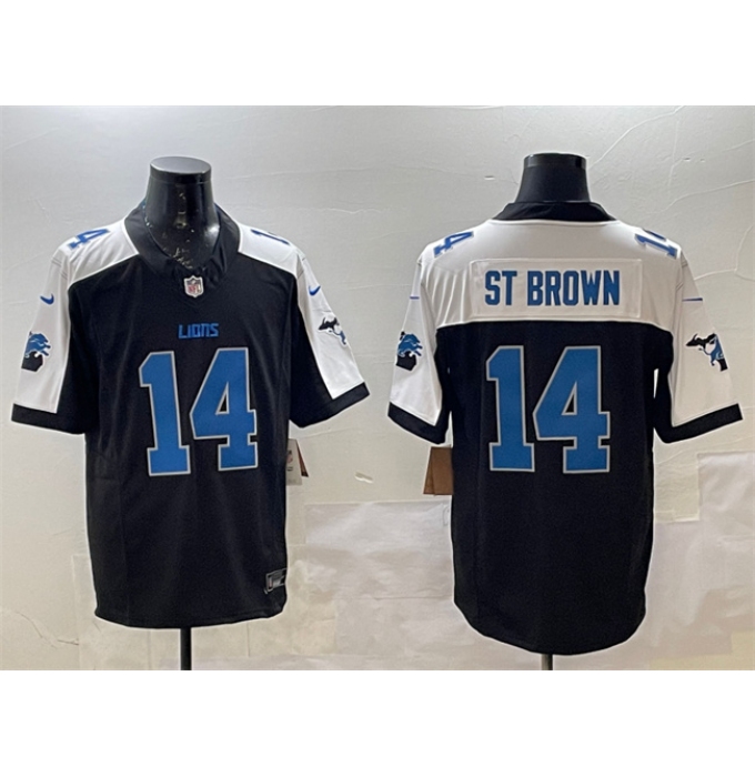 Men's Detroit Lions #14 Amon-Ra St. Brown Black Alternate F.U.S.E. 2024 Michigan Vapor Limited Football Stitched Game Jersey