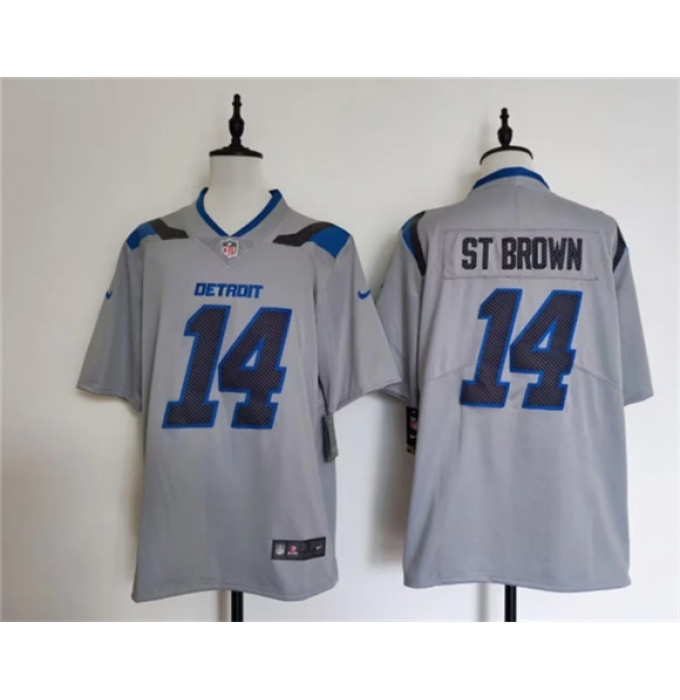 Men's Detroit Lions #14 Amon-Ra St. Brown Silver 2026 Rivalries Collection Limited Football Stitched Jersey