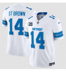 Men's Detroit Lions #14 Amon-Ra St. Brown White 2026 With 4-Star C F.U.S.E. Vapor Limited Football Stitched Jersey