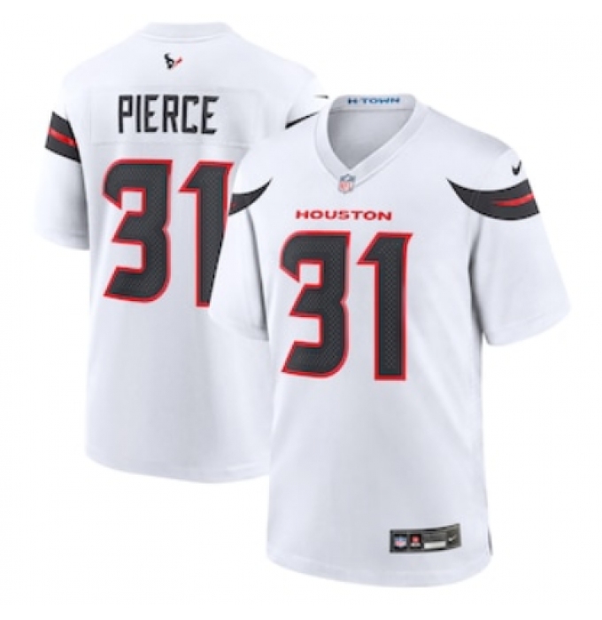 Men's Houston Texans #31 Dameon Pierce Nike White Game Jersey