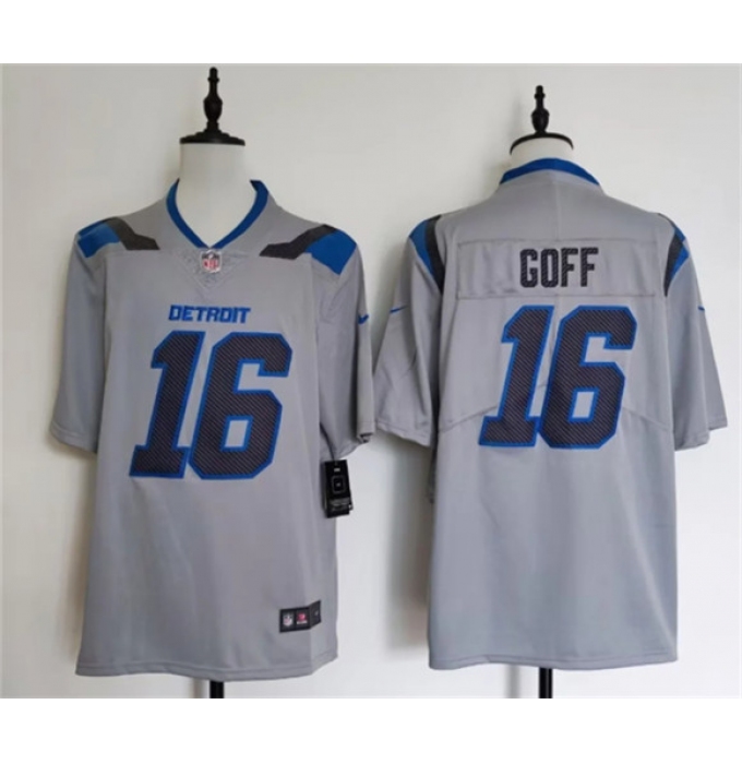 Men's Detroit Lions #16 Jared Goff Silver 2026 Rivalries Collection Limited Football Stitched Jersey
