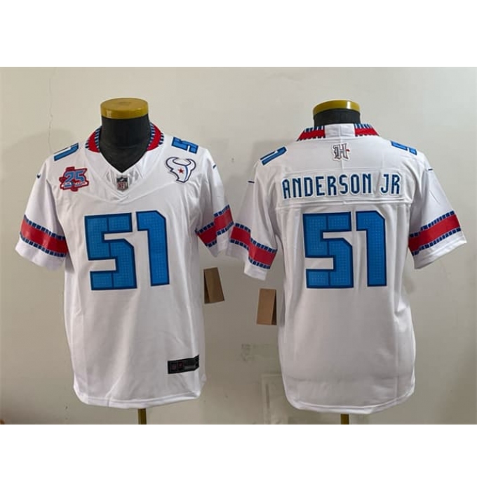 Youth Houston Texans #51 Will Anderson Jr. 2026 25th Anniversary F.U.S.E. Rivalries Collection Limited Stitched Football Jersey