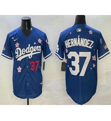 Men's Los Angeles Dodgers #37 Teoscar Hernandez Blue 2025 Tokyo Series Limited Jersey