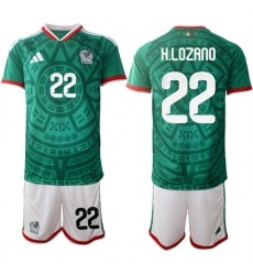 Men's Mexico #22 H.LOZANO National Team FIFA x World Cup 2026 Home Green On Field Jersey