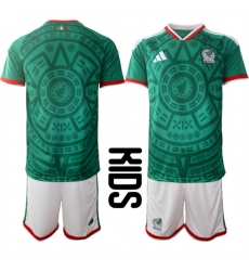 Youth Mexico Blank National Team FIFA x World Cup 2026 Home Green On Field Kids Jersey