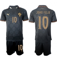 Men's Portugal #10 JOAO FELIX National Team FIFA x World Cup 2026 Away Gray On Eusebio special edition Jersey
