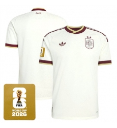 Men's Spain Team Blank White 2026 World Cup Away Soccer Jersey