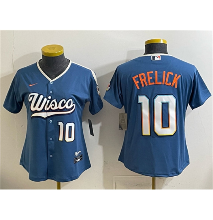Youth Milwaukee Brewers #10 Sal Frelick Mineral Blue 2026 City Connect Stadium Stitched Baseball Jersey