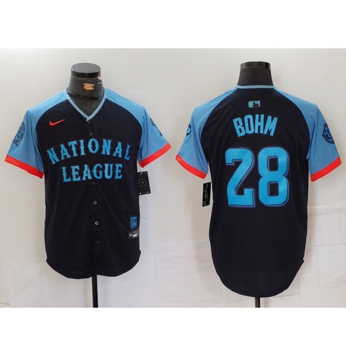 Men's Philadelphia Phillies #28 Alec Bohm Navy 2024 All Star Limited Stitched Jersey