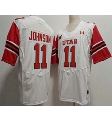 Men's Utah Utes #11 Ricky Johnson White College Football Jersey