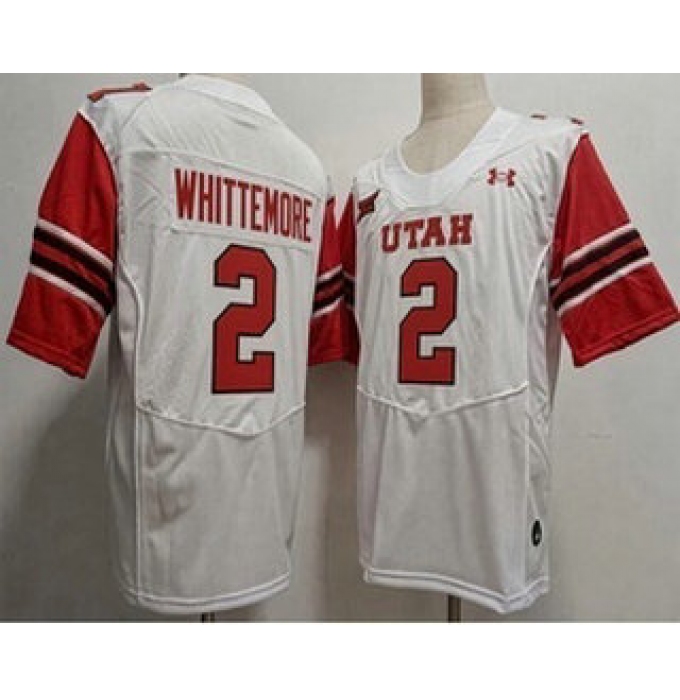 Men's Utah Utes #2 Creed Whittemore White College Football Jersey