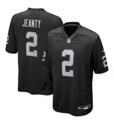 Men's Las Vegas Raiders #2 Ashton Jeanty Nike Black 2025 NFL Draft First Round Pick Game Jersey