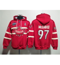 Men's Team Canada #97 Connor McDavid Red Ageless Must-Have Lace-Up Pullover Hoodie