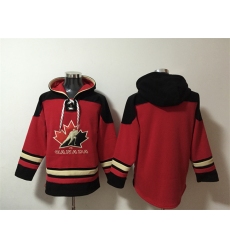Men's Team Canada Blank Red Black Ageless Must-Have Lace-Up Pullover Hoodie