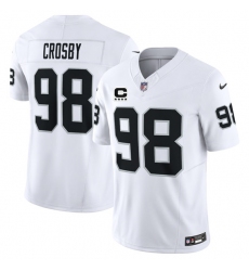 Men's Las Vegas Raiders #98 Maxx Crosby White 2025 F.U.S.E. With 4-Star C Vapor Limited Football Stitched Jersey