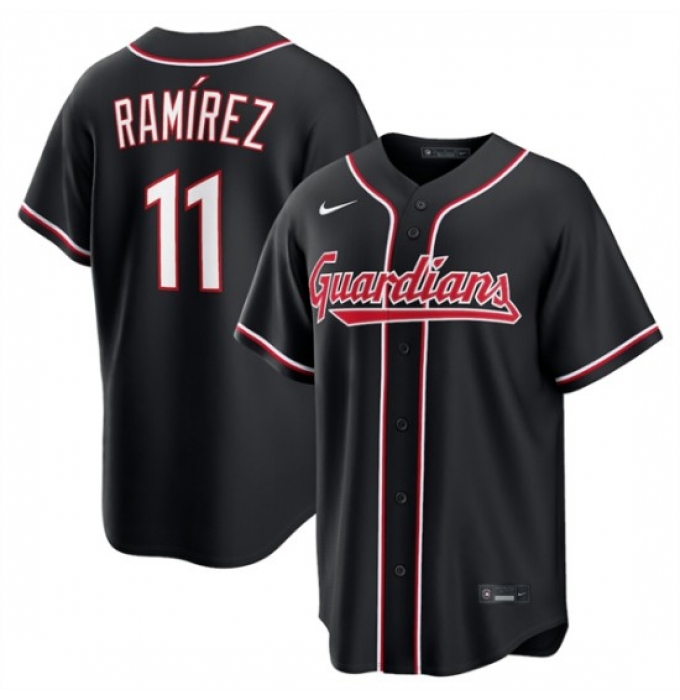 Men's Cleveland Guardians #11 José Ramírez 2026 Black Out Stitched Baseball Jersey