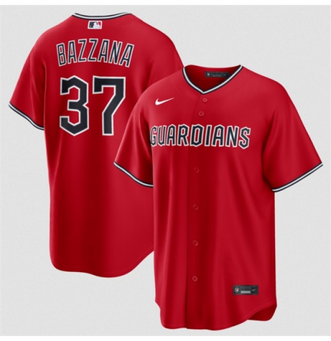 Men's Cleveland Guardians #37 Travis Bazzana Red Alternate Limited Stitched Baseball Jersey