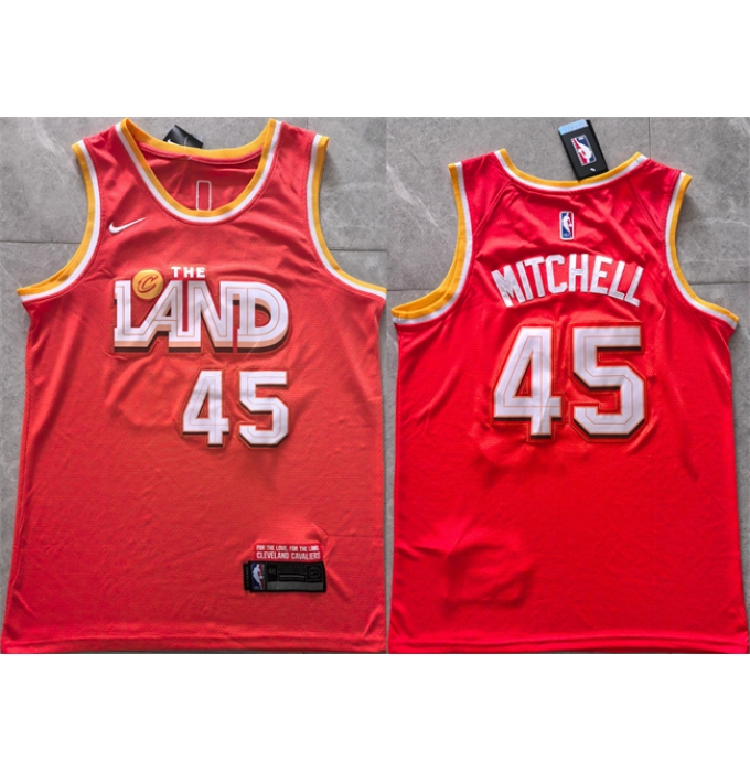 Men's Cleveland Cavaliers #45 Donovan Mitchell Orange 2025-26 CityEdition Stitched Jersey