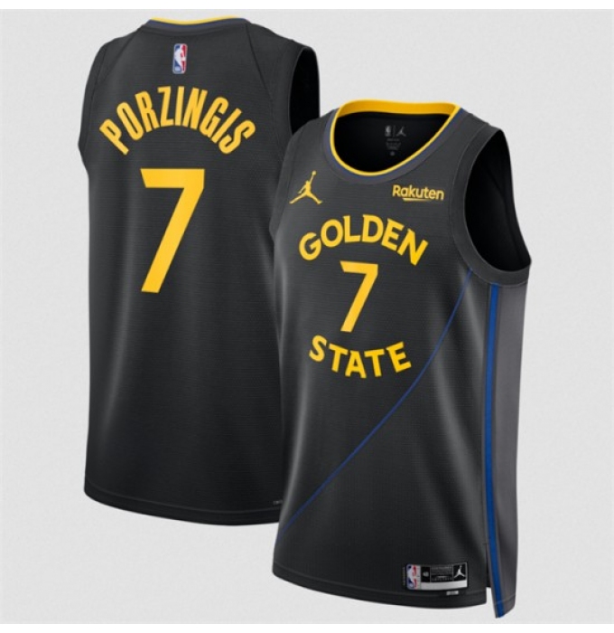 Men's Golden State Warriors #7 Kristaps Porzingis Black 2026 Statement Edition Stitched Basketball Jersey