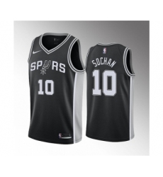 Men' San Antonio Spurs #10 Jeremy Sochan Black Association Edition Stitched Jersey