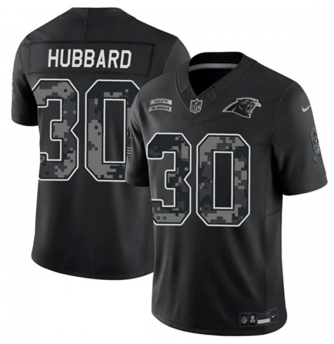 Men's Carolina Panthers #30 Chuba Hubbard Black F.U.S.E. 2026 Salute to Service Limited Football Stitched Jersey