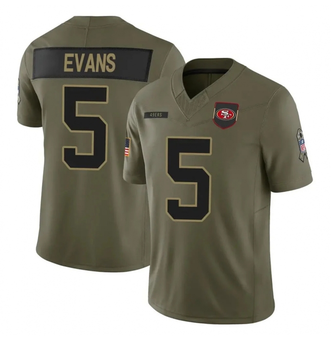 Men's San Francisco 49ers #5 Mike Evans Black F.U.S.E. 2025 Salute to Service Limited Stitched Football Jersey