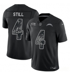 Men's Los Angeles Chargers #4 Tarheeb Still Black 2026 F.U.S.E. Salute to Service Limited Football Stitched Jersey