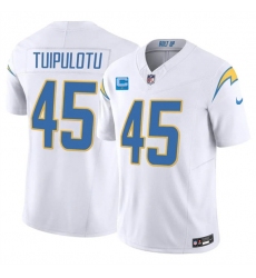 Men's Los Angeles Chargers #45 Tuli Tuipulotu White 2026 F.U.S.E. 1-Star C Vapor Limited Football Stitched Jersey