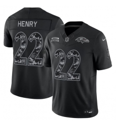 Men's Baltimore Ravens #22 Derrick Henry Black F.U.S.E. 2026 Salute to Service Limited Football Stitched Jersey