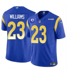 Men's Los Angeles Rams #23 Kyren Williams Blue 2025 F.U.S.E. With 1-Star C Vapor Untouchable Football Stitched Jersey