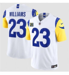 Men's Los Angeles Rams #23 Kyren Williams White 2026 F.U.S.E. 4-Star C Vapor Limited Football Stitched Jersey