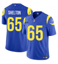 Men's Los Angeles Rams #65 Coleman Shelton Royal 2026 F.U.S.E. 1-Star C Vapor Limited Football Stitched Jersey
