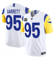 Men's Los Angeles Rams #95 Myles Garrett White 2026 F.U.S.E. 4-Star C Vapor Limited Football Stitched Jersey