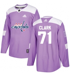 Men's Adidas Washington Capitals #71 Kody Clark Authentic Purple Fights Cancer Practice NHL Jersey