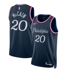 Men's Philadelphia 76ers #20 Jared McCain Navy 2025-26 City Edition Swingman Stitched Jersey