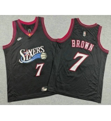 Youth Philadelphia 76ers #7 Jaylen Brown Black 2026 Classic Edition Stitched Jersey