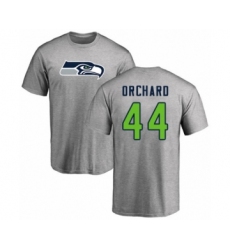 Football Seattle Seahawks #44 Nate Orchard Ash Name & Number Logo T-Shirt