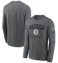 Men's Pittsburgh Steelers Gray 2026 Salute to Service Long Sleeve T-Shirt