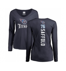 Football Women's Tennessee Titans #76 Rodger Saffold Navy Blue Backer Long Sleeve T-Shirt