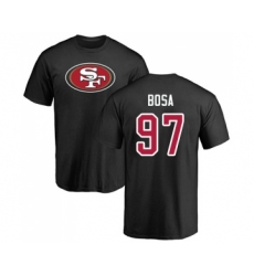 Football San Francisco 49ers #97 Nick Bosa Black Name & Number Logo T-Shirt