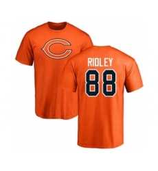 Football Chicago Bears #88 Riley Ridley Orange Name & Number Logo T-Shirt