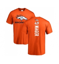 Football Denver Broncos #49 Craig Mager Orange Backer T-Shirt
