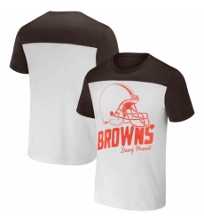 Men's Cleveland Browns Cream Brown X Darius Rucker Collection Colorblocked T Shirt