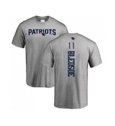 Football New England Patriots #11 Drew Bledsoe Ash Backer T-Shirt